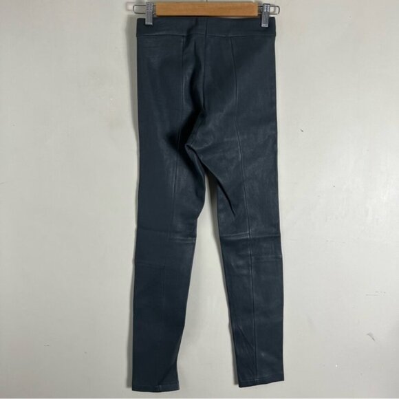 L'agence Women’s 100% Lambs Leather Grey Skinny Pull On Pant Size XS - Picture 2 of 11